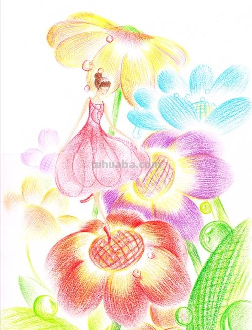 儿童彩铅画春天图片怎么画 怎么用彩铅画出四季花园？