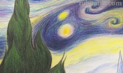 用彩铅画星星糖果怎么画 星空彩铅素描？