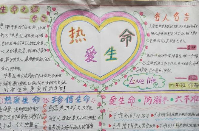 热爱生命的手抄报怎么 珍爱生命的手抄报内容?