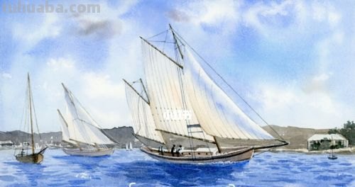 水彩、大海、帆船、水乳交融，完美呈现！（教程）