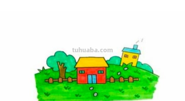 用彩铅画农村景象怎么画 乡村画画简单又漂亮？