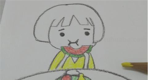 吃美食速写 用白描手法写一个人吃鸡腿250字？