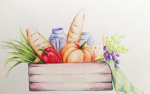 野餐主题的彩铅画怎么画 怎么使用彩铅画画?