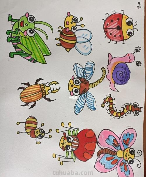 这些小昆虫这样画很可爱吧