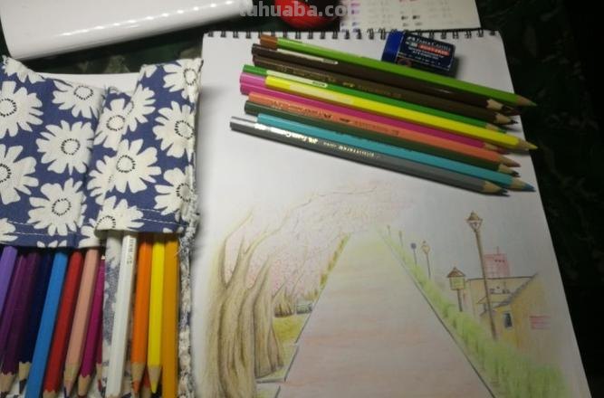 远去的路 彩铅画怎么画 怎么用彩铅画风景画小学？