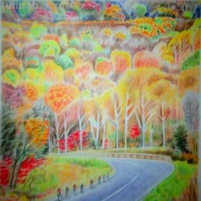 远去的路 彩铅画怎么画 怎么用彩铅画风景画小学？