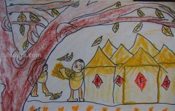 秋天的简笔画怎么画 儿童画秋天的图画?
