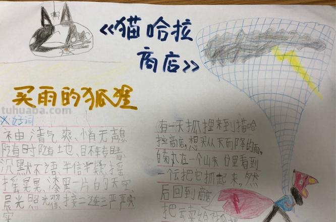狐狸和猫手抄报怎么画眉毛 画眉毛方法？