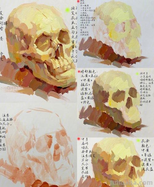 如何画出色彩骷髅头?