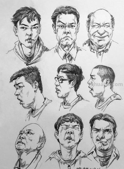 速写人脸男 速写时如何画好人物面部?