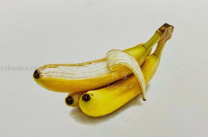 彩铅画香蕉自学教程怎么画 一年级简单画香蕉？