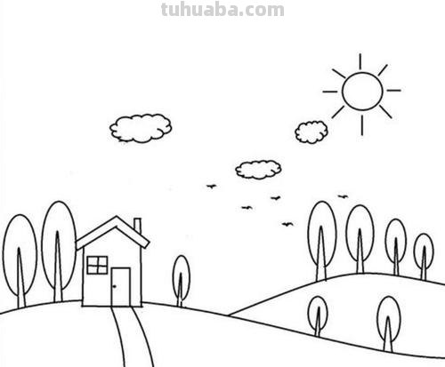 春天的简笔画怎么画 儿童简笔画:美丽春天的画法？