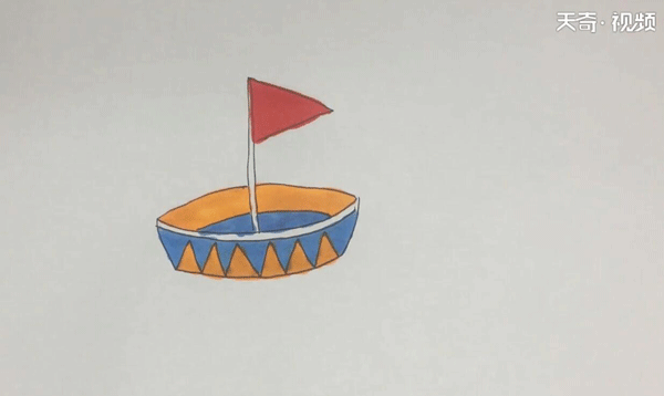 幼儿简笔画船怎么画 儿童画小小的船简画？