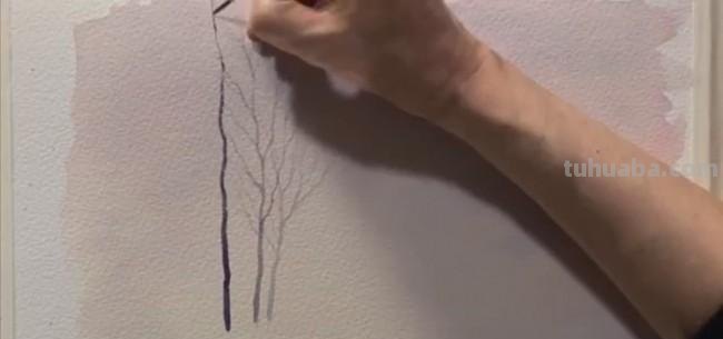 怎么画用彩铅画的树枝 怎么用彩铅画一颗枯树?