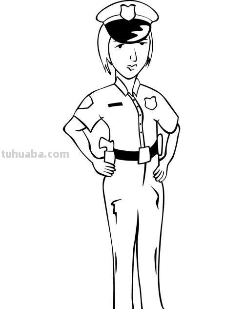 简笔画的警察怎么画 漫画人物美女警察的画法?