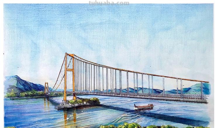 用彩铅画海上大桥怎么画 怎么画大桥?