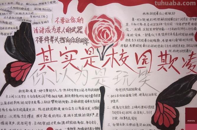 手抄报学校怎么画图 反校园欺凌暴力手抄报怎么画?