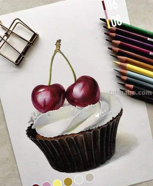 彩铅画美食甜品照片怎么画 彩铅画的最简单的水果?