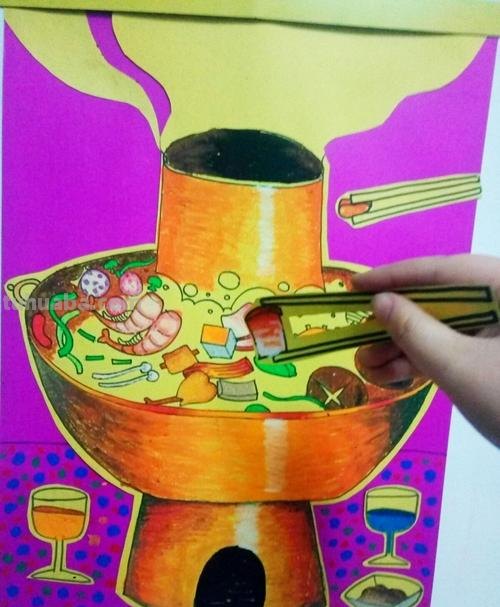 色彩铜火锅及色彩铜火锅画法
