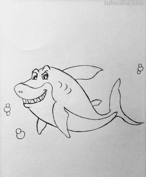 鲨鱼的简笔画怎么画 鲨鱼的画?