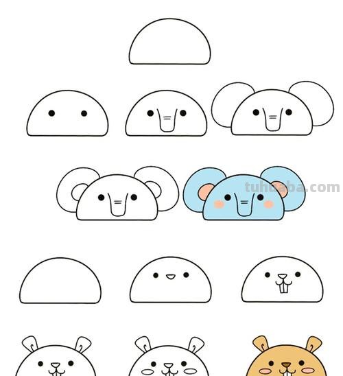 「收藏系」 9组可爱的小动物简笔画,非常适合零基础入门教程