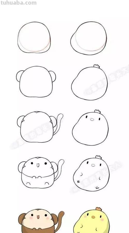「收藏系」 9组可爱的小动物简笔画,非常适合零基础入门教程