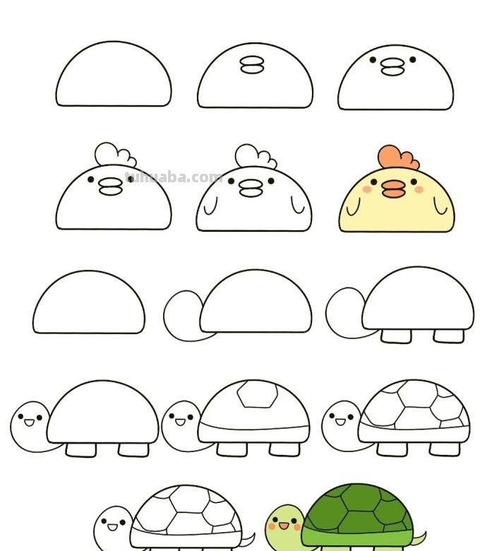 「收藏系」 9组可爱的小动物简笔画，非常适合零基础入门教程