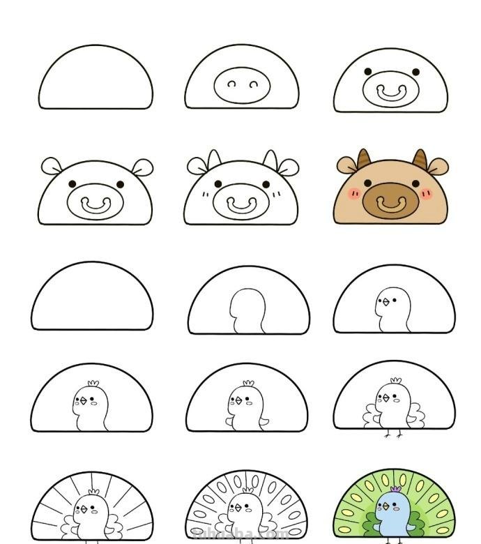 「收藏系」 9组可爱的小动物简笔画，非常适合零基础入门教程