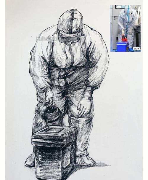 病毒创意速写 抗疫素描绘画作品?