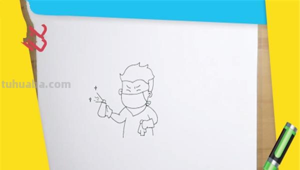 病毒创意速写 抗疫素描绘画作品？