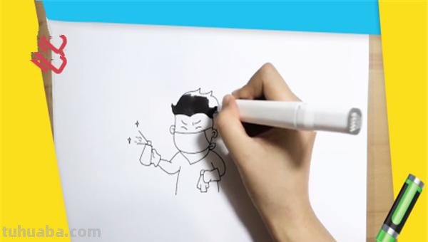 病毒创意速写 抗疫素描绘画作品？