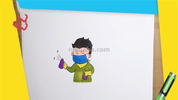 病毒创意速写 抗疫素描绘画作品？