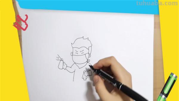 病毒创意速写 抗疫素描绘画作品？