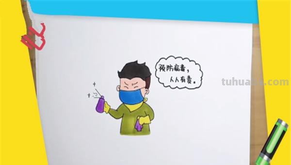 病毒创意速写 抗疫素描绘画作品？