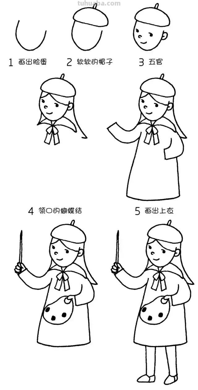 简笔画｜超可爱的人物形象，萌化你的心，简单易画，建议先收藏！