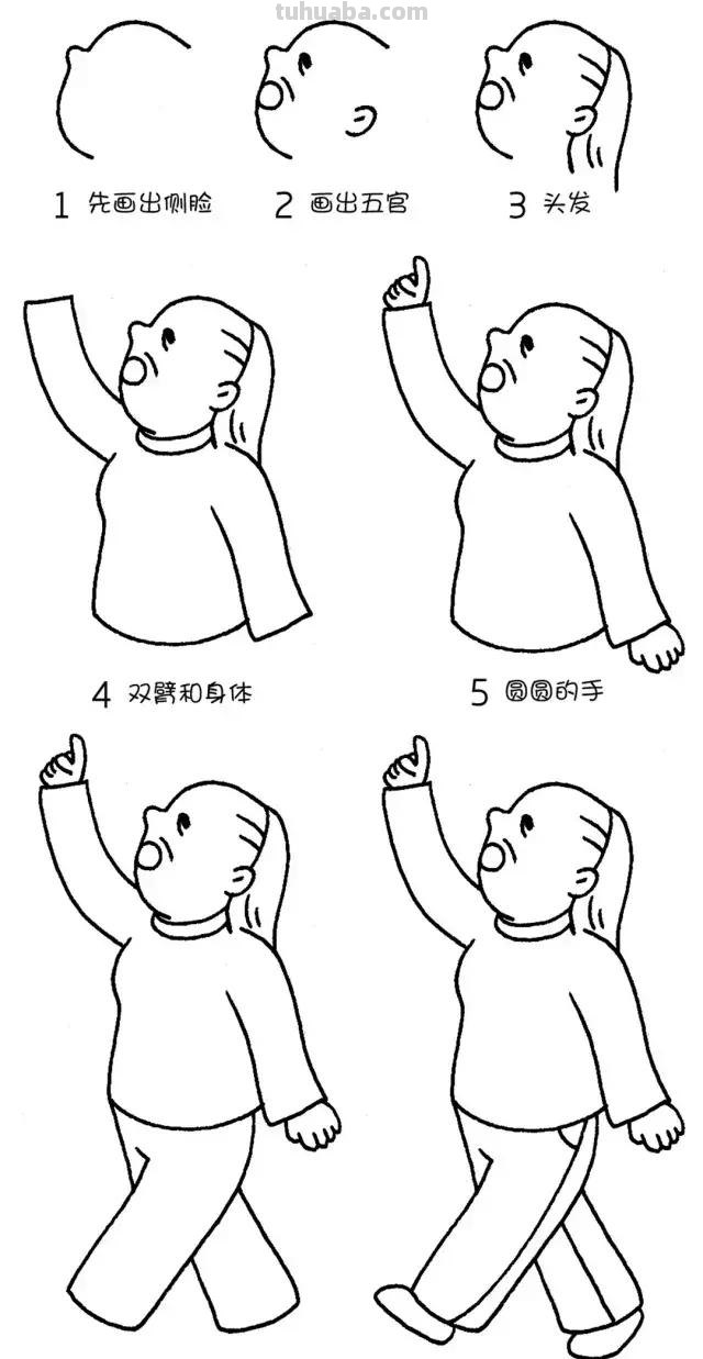 简笔画｜超可爱的人物形象，萌化你的心，简单易画，建议先收藏！