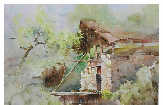 马百齐人像风景水彩画欣赏