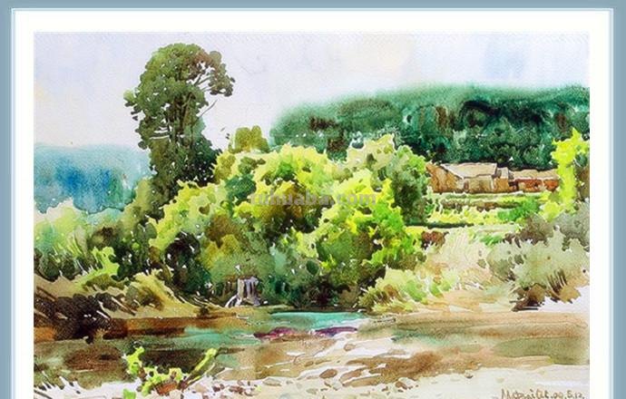 马百齐人像风景水彩画欣赏