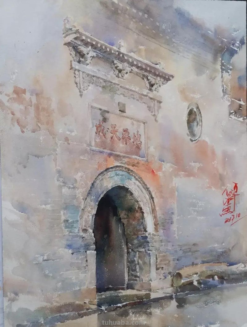 马百齐人像风景水彩画欣赏