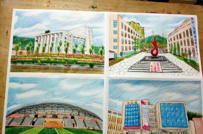 歌颂学校的彩铅画怎么画 校园画简单又漂亮?