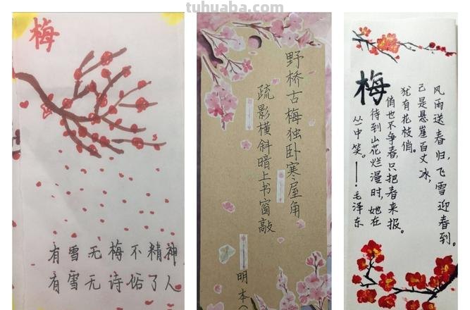 梅花图案的读书卡怎么做 梅花记录卡怎么做?