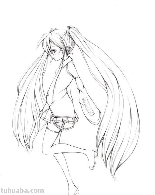 动漫美女怎么画简笔画 简笔画初音未来怎么画?