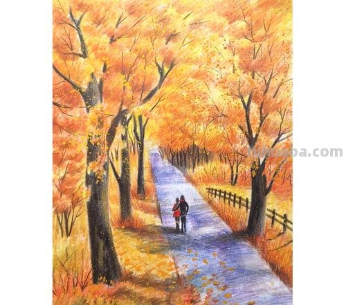 彩铅画可以画什么美景呢 秋天彩铅风景画？