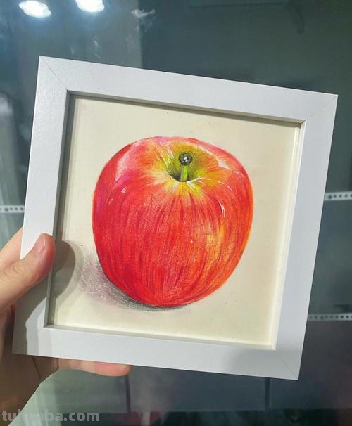 用彩铅画桌上苹果怎么画 色彩静物苹果的画法?