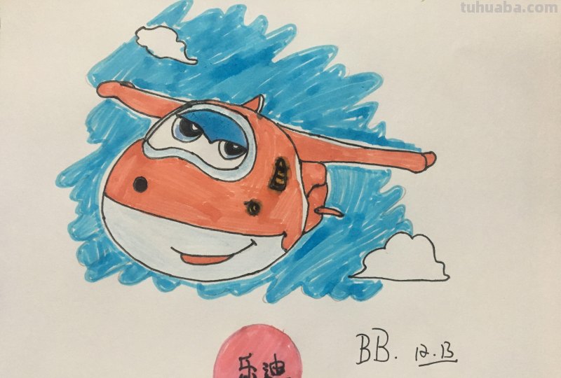 简笔画：超级飞侠，乐迪，一看就会，儿童彩绘，详细步骤拆分