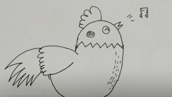 鸡的简笔画怎么画 怎样画简笔画大公鸡？