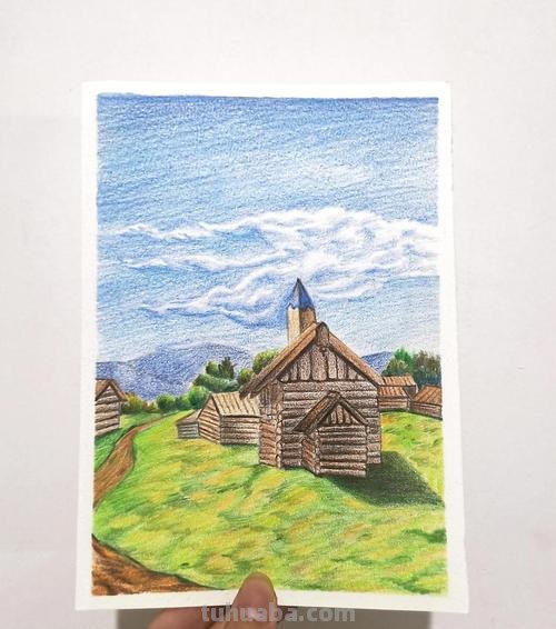 夜晚的乡村彩铅画怎么画 彩铅画自学教程风景？