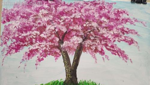 春天樱花用彩铅画怎么画 怎么用彩铅画樱花树?