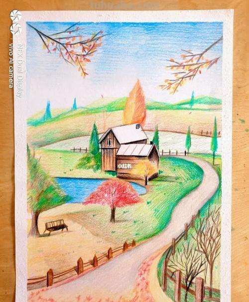 风景画彩铅花怎么画 花的彩铅画？