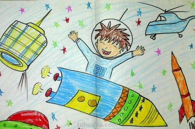 太空漫步的彩铅画怎么画 关于太空的画简单又漂亮？